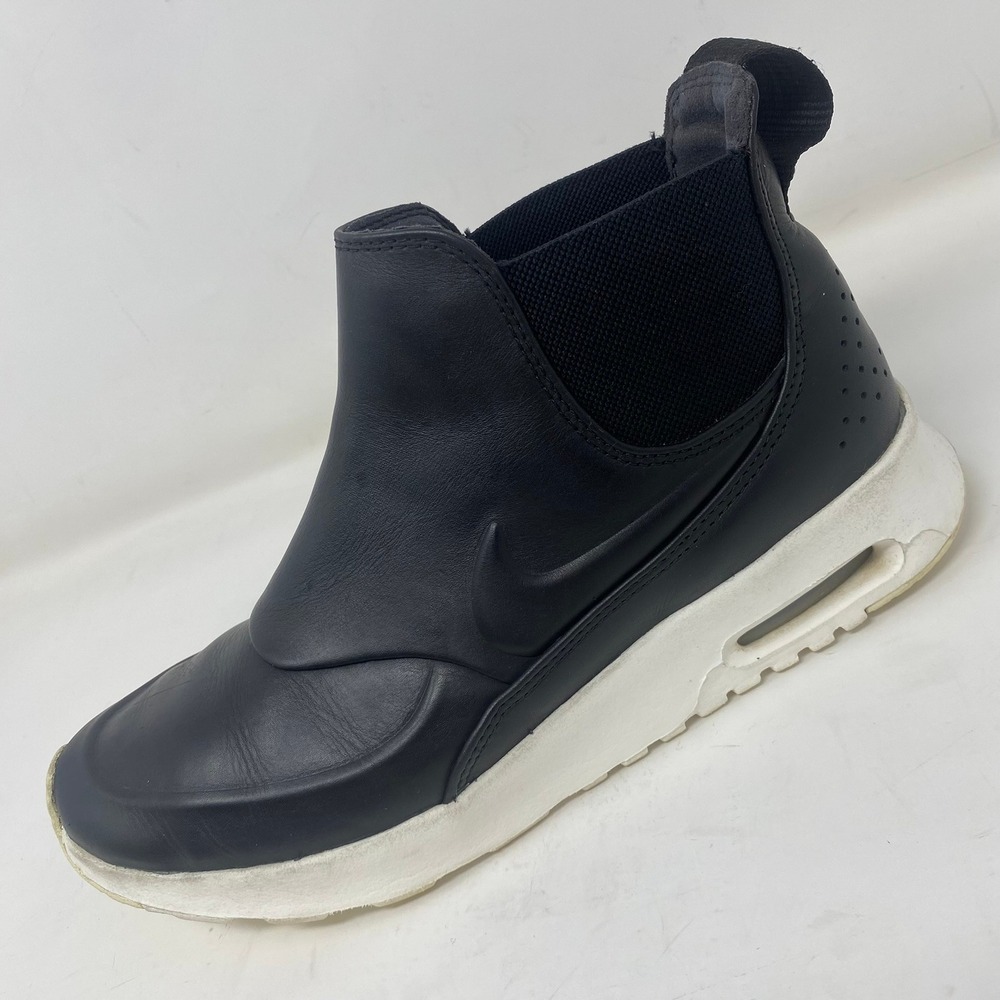 Nike Womens 8‎ Air Max Thea Mid Black Leather Chelsea Boot Sneakers 859550-001
